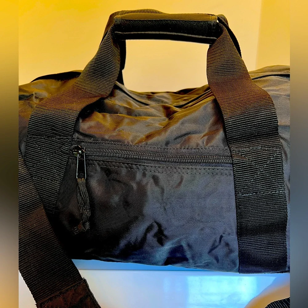 Vintage Dark Black Large Duffel Bag for Travel or Sports.  New without Tags.